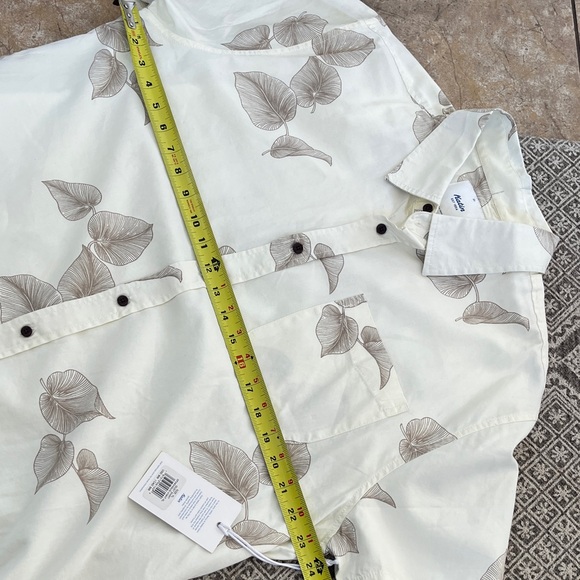 Katin Cream Short-Sleeve Button-Up with Brown Leaf Print - Picture 4 of 7